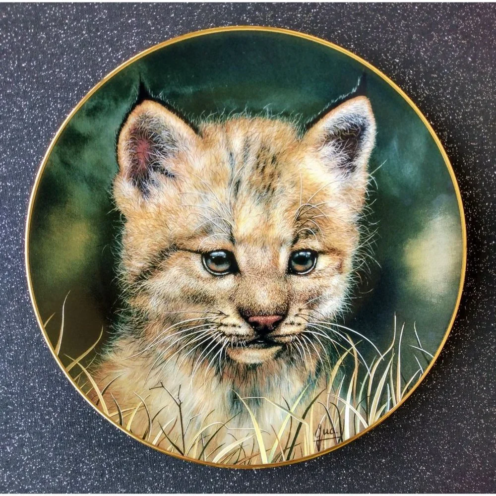 LYNX CUB by Qua, Princeton Gallery Limited Edition Plate Decor desk top or wall